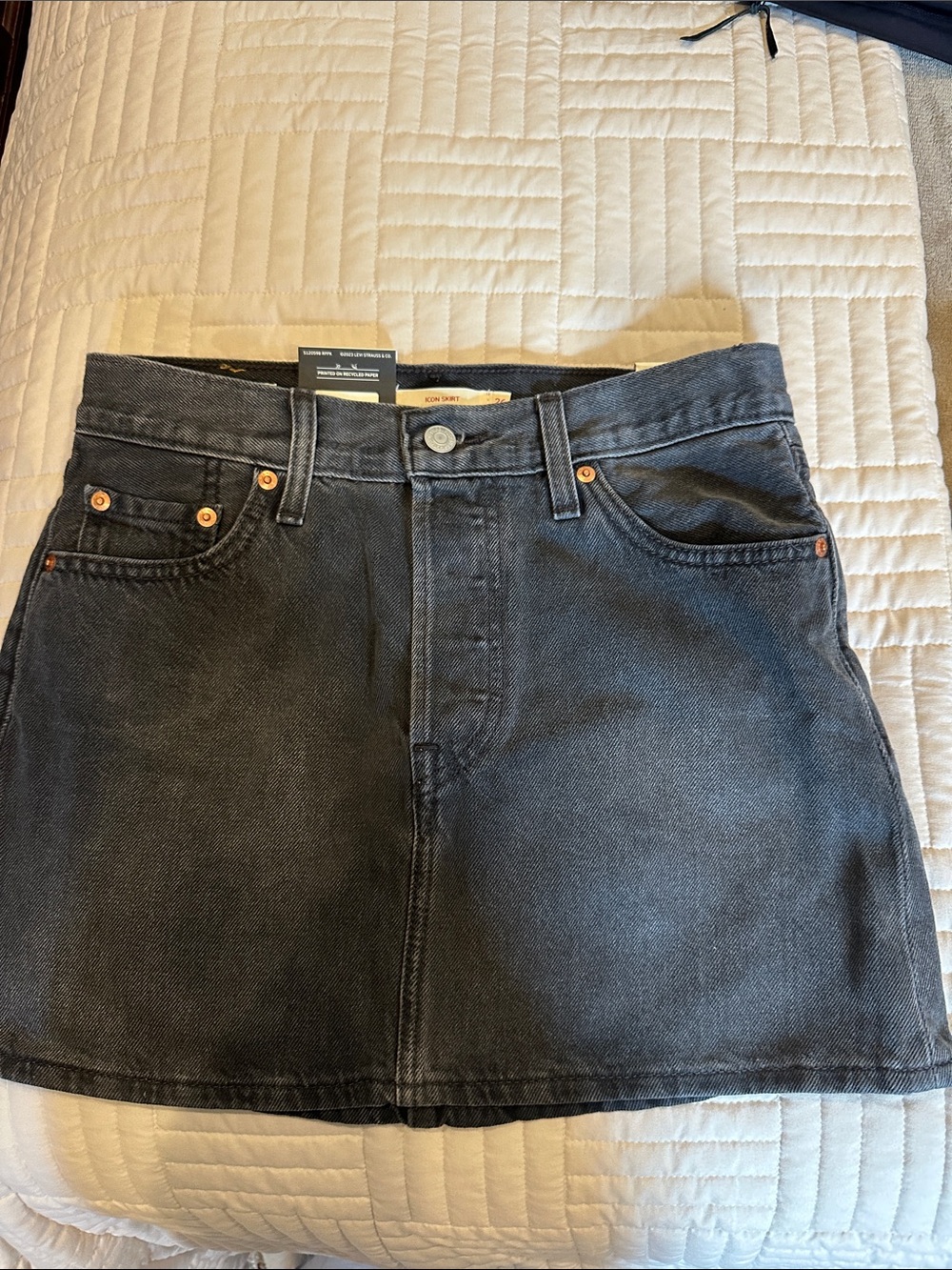 Levi's Black Washed Denim Mini Skirt icon 26